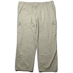 BIG DOGS Men Big‎ 2X Khaki Cotton Elastic Waistband Pull-On Cargo Pants